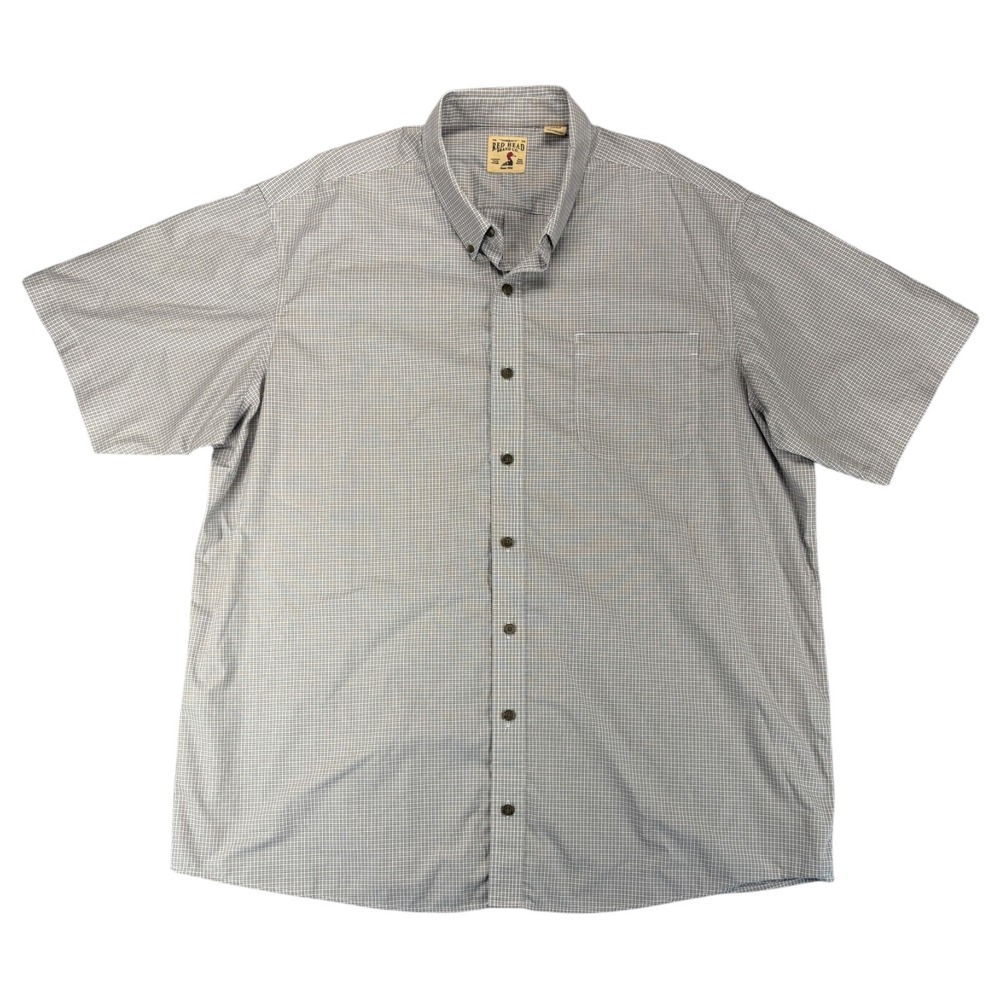 RedHead Mens 3XLT Tall Gray Plaid Short Sleeve Button Down Gorpcore Work Shirt